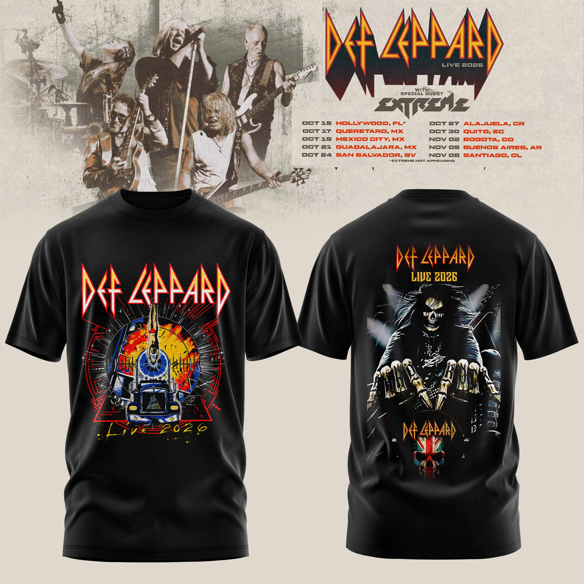 DEF LEPPARD LIVE 2026 MERCH COLLECTION TEE