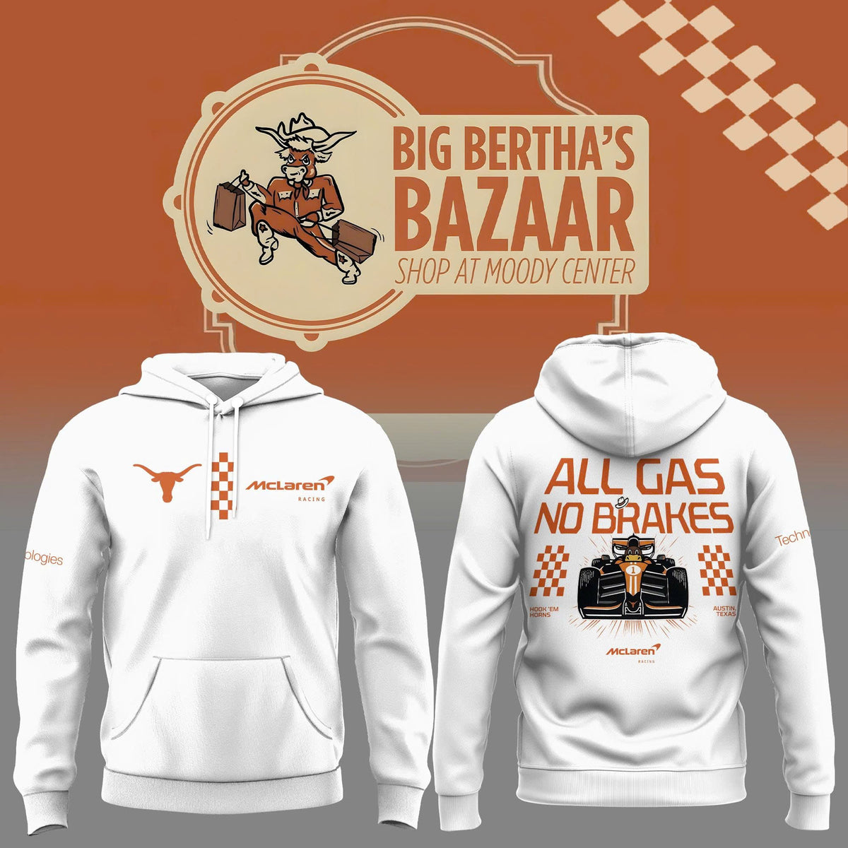 Texas Longhorns x McLaren Hook ’em Horns Hoodie