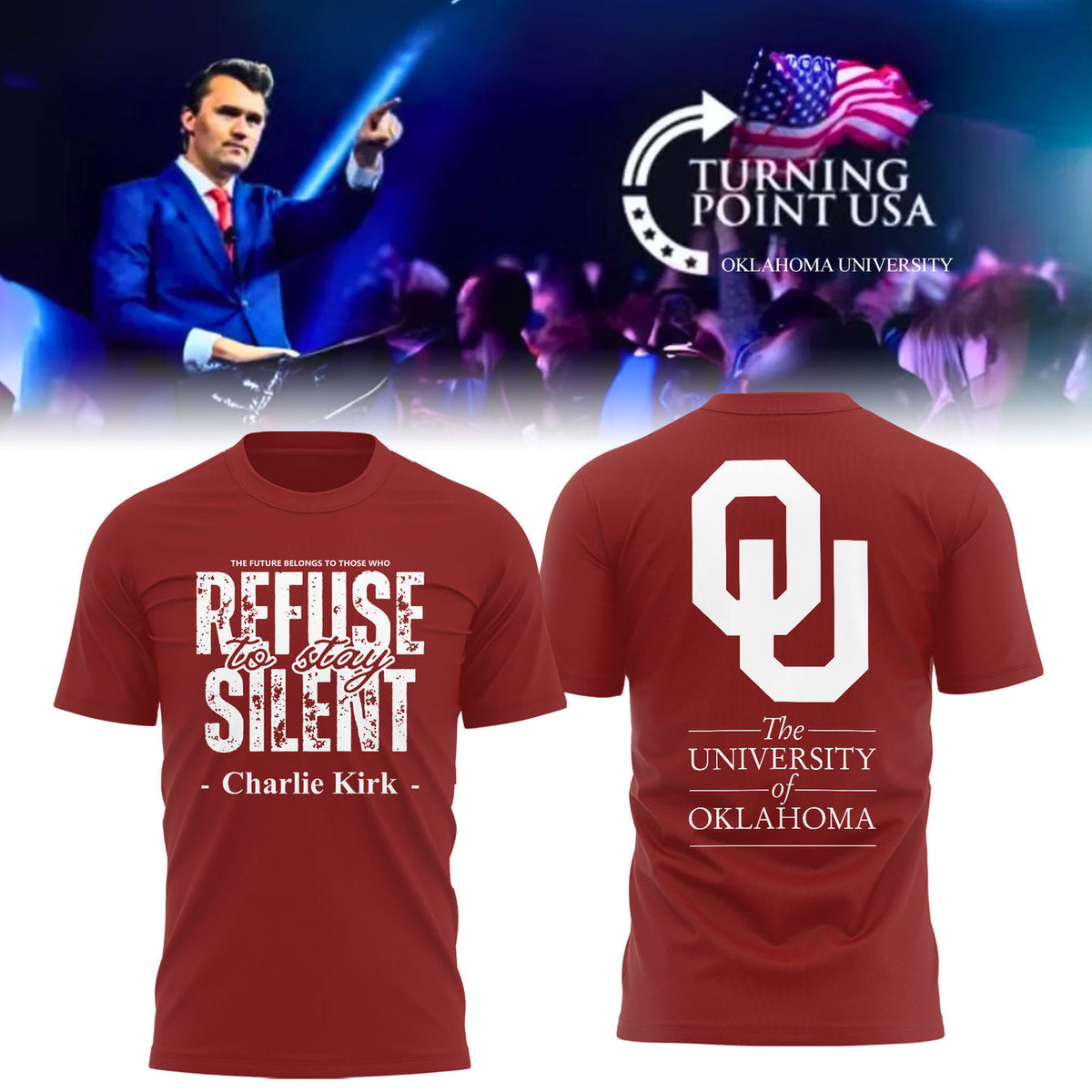 The University Of Oklahoma x Turning Point USA 2025 TShirt