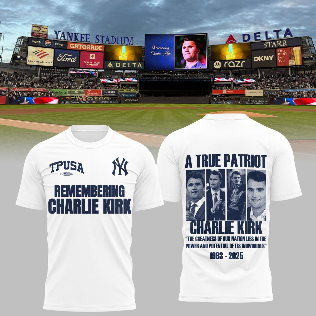 Remembering Charlie Kirk – New York Yankees T-Shirt