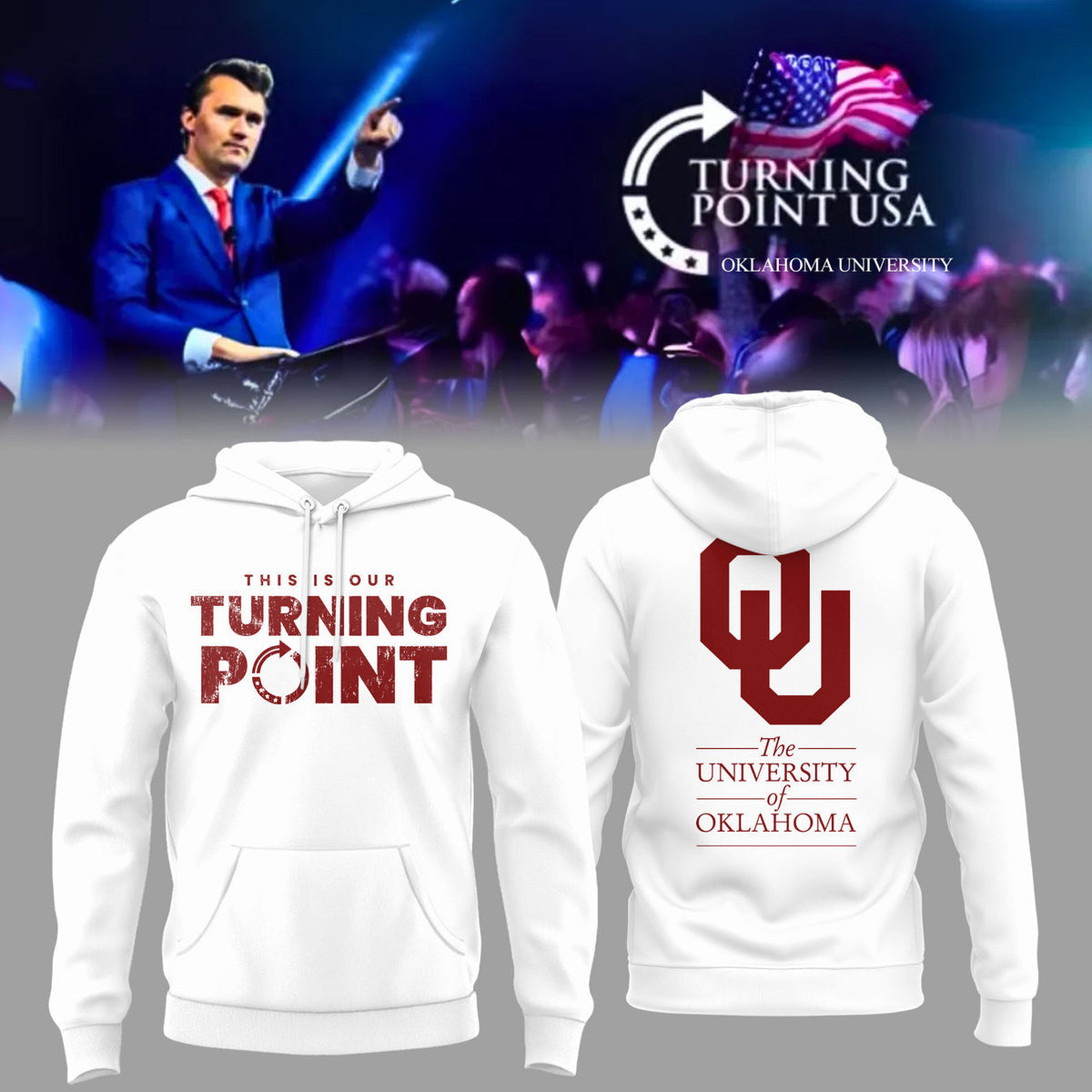 The University Of Oklahoma x Turning Point USA 2025 Hoodie