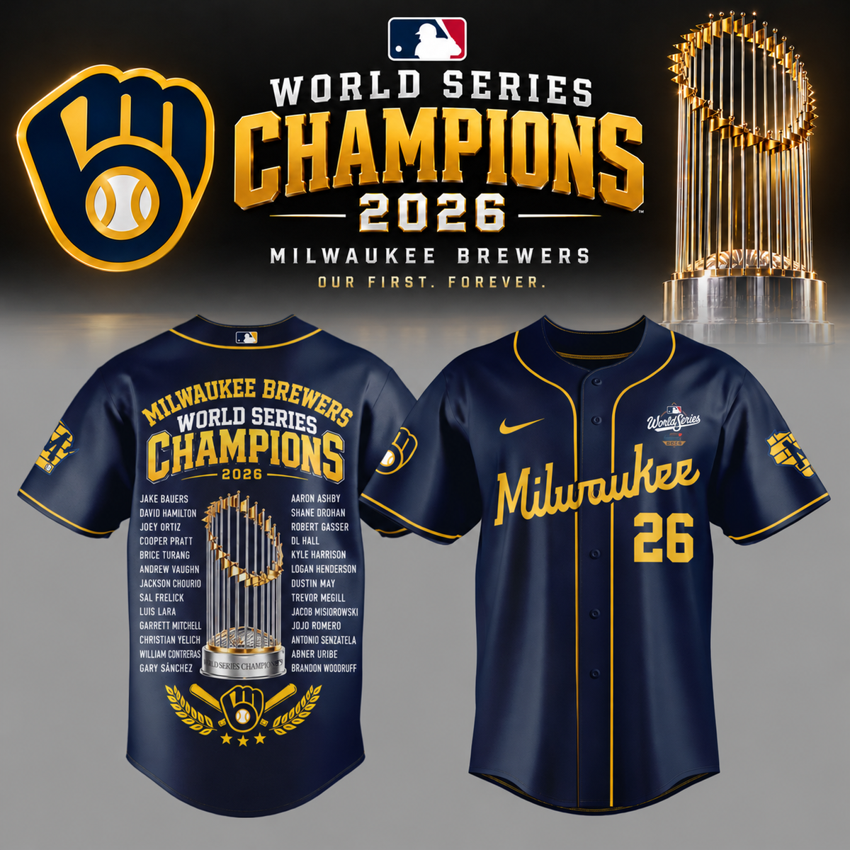 Milwaukee Brewers 2026 World Series Champions – Jersey