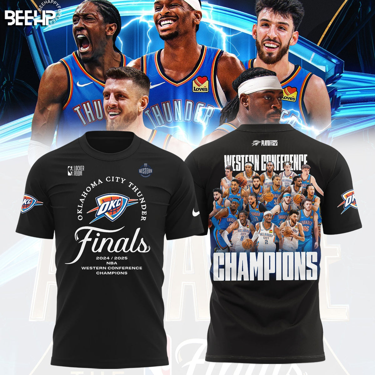 Oklahoma City Thunder 2025 Western Conference Champions T-Shirt
