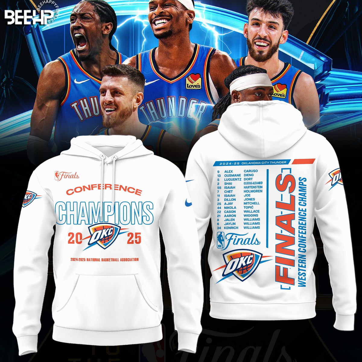 Oklahoma City Thunder 2025 Western Conference Champions Hoodie