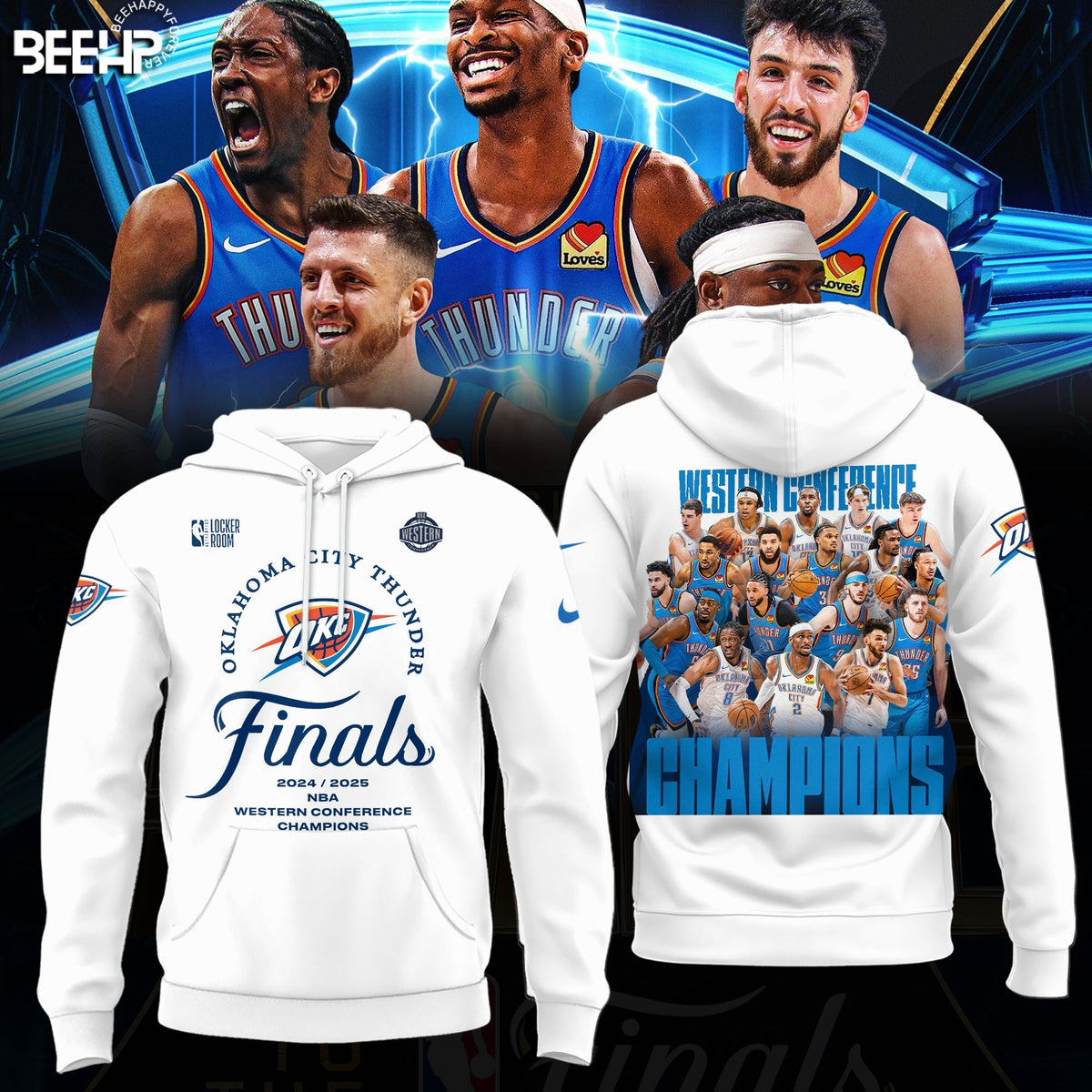 Oklahoma City Thunder 2025 Western Conference Champions Hoodie