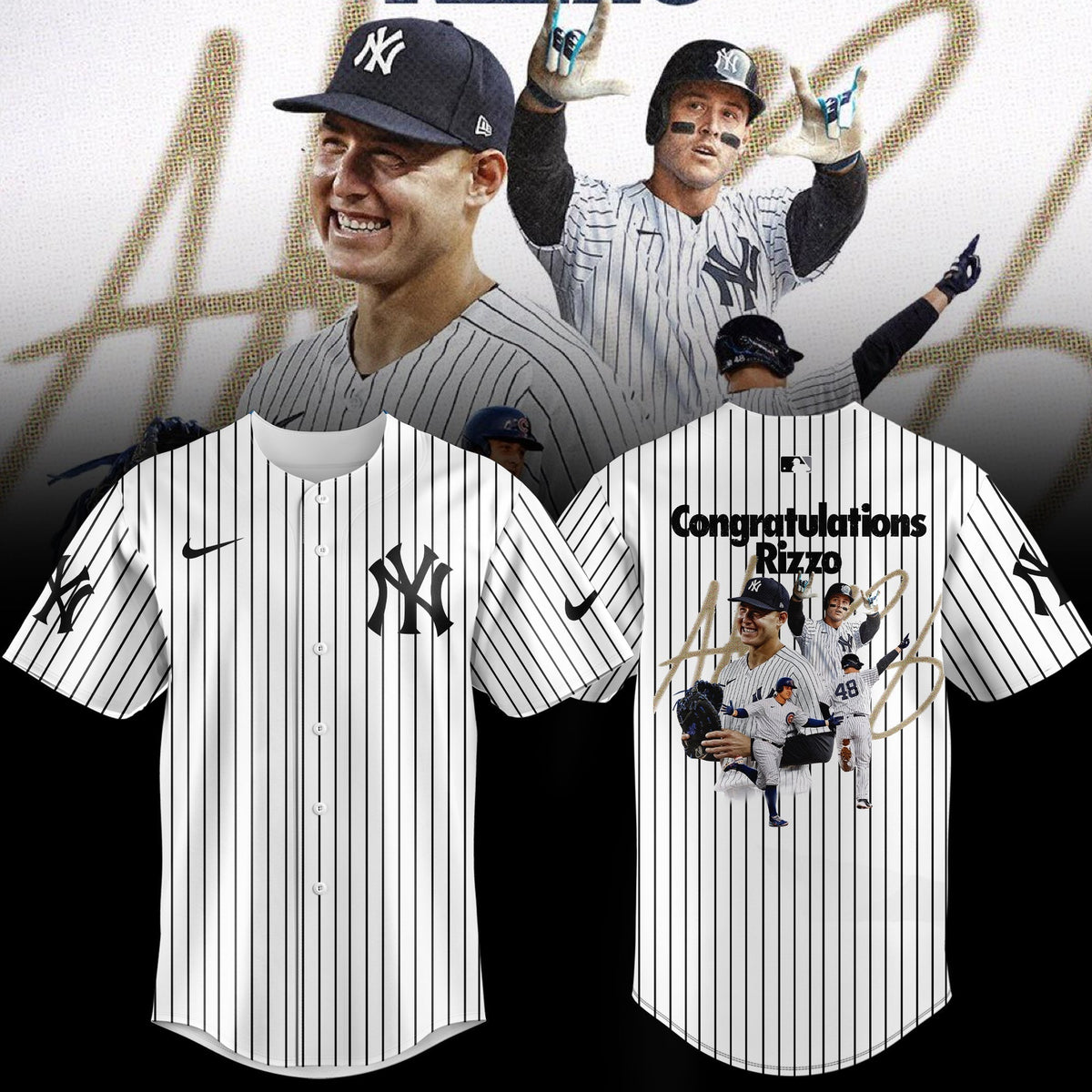 New York Yankees Legend Anthony Rizzo Baseball Jersey