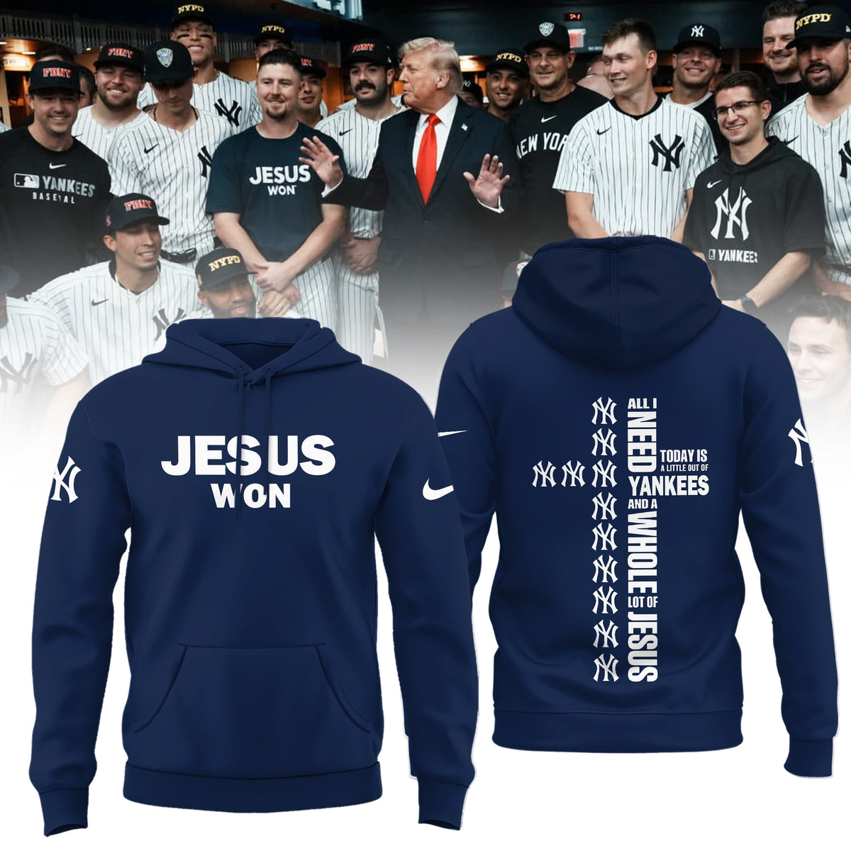 New York Yankees Jesus Won Hoodie Limited Edition