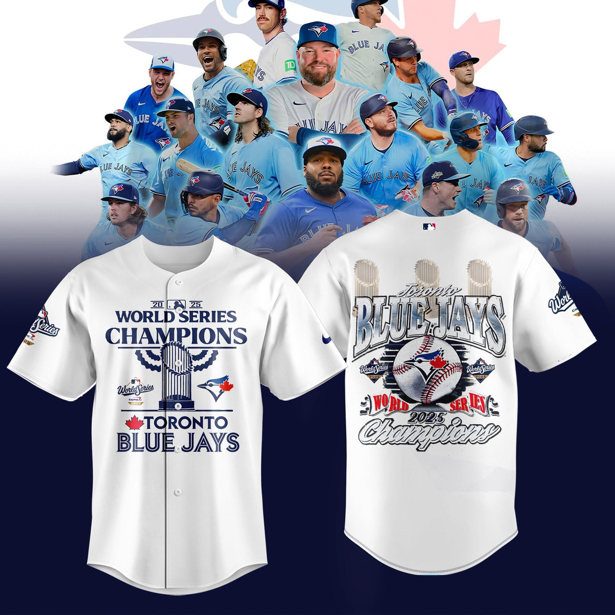 Limited Edition Toronto Blue Jays World Series Champions 2025 Baseball Jersey White