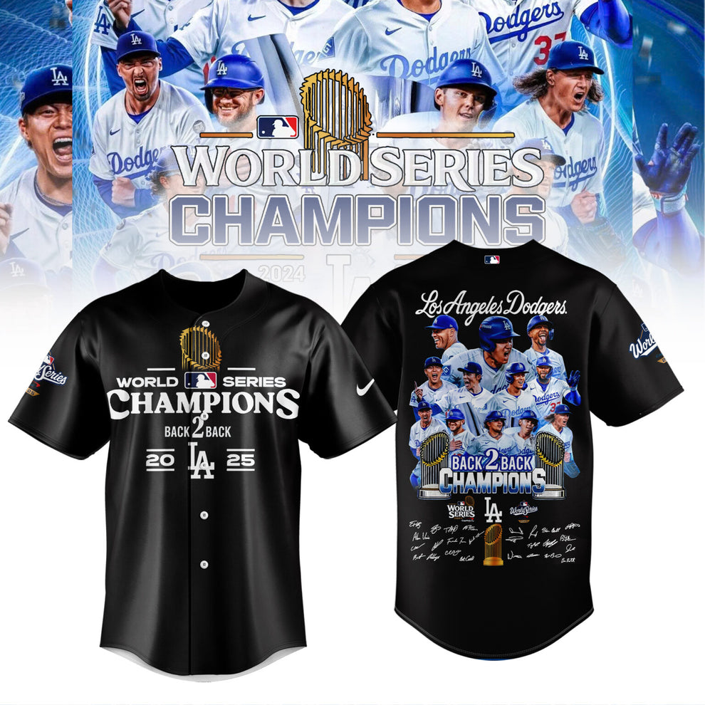 We Rule October LA Dodgers 2025 World Series Champions Baseball Jersey - Black - Unisex