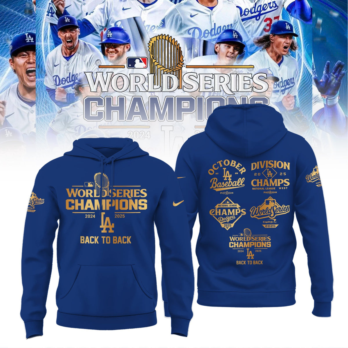 LA Dodgers – 2025 World Series Champions Limited Edition Combo Hoodie