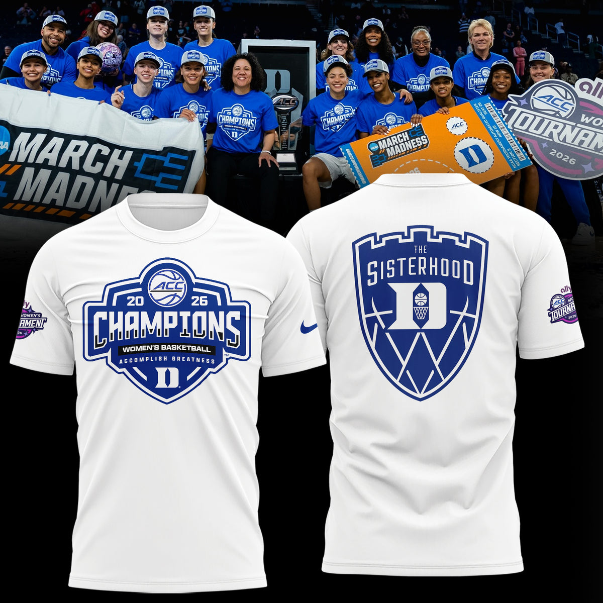 Duke Blue Devils 2026 ACC Women’s Basketball Tournament Champions Limited Edition Shirt