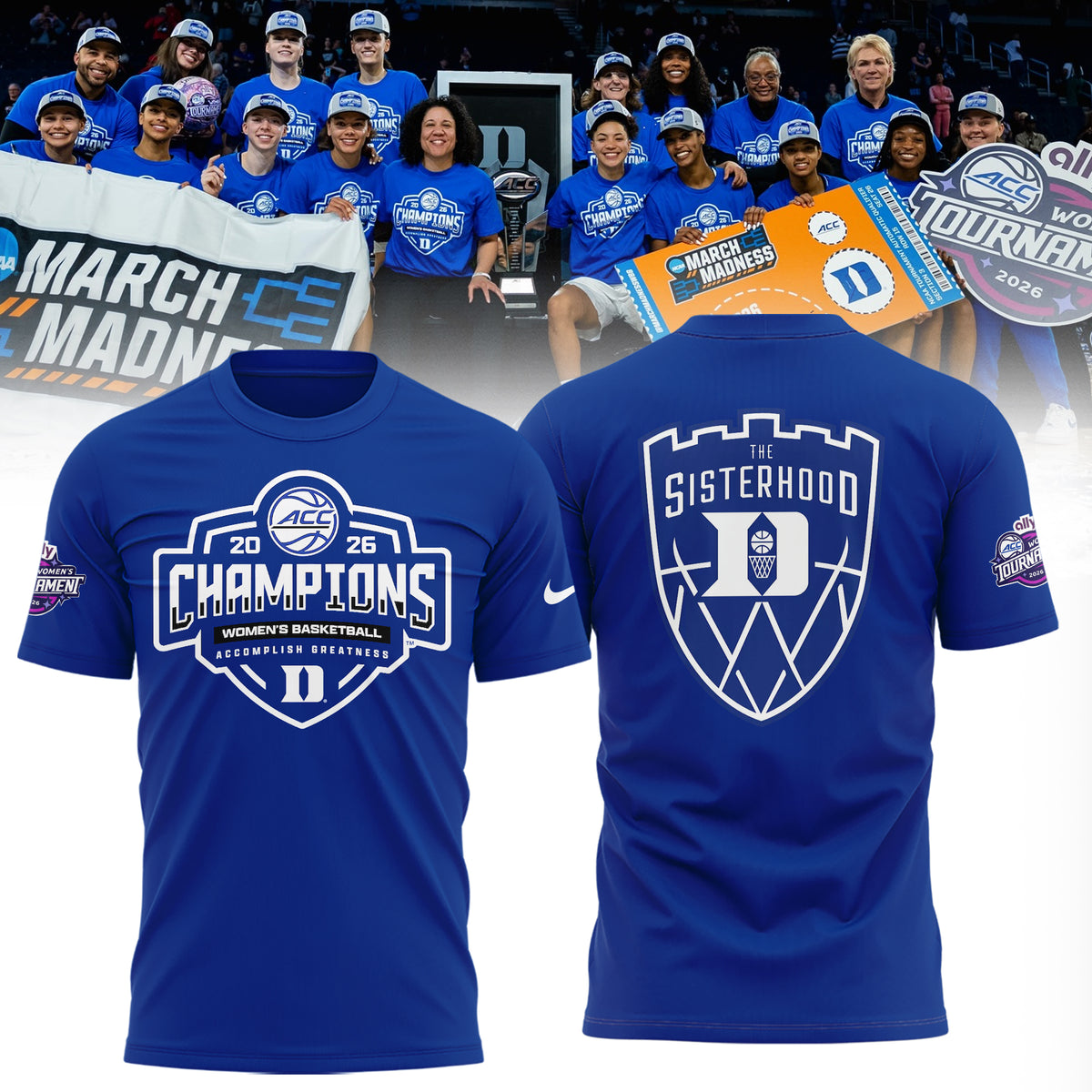 Duke Blue Devils 2026 ACC Women’s Basketball Tournament Champions Limited Edition Shirt