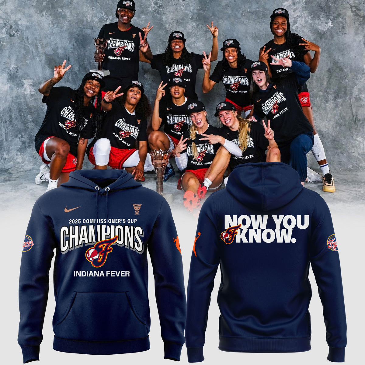 Indiana Fever 2025 WNBA Commissioner's Cup Champions Hoodie