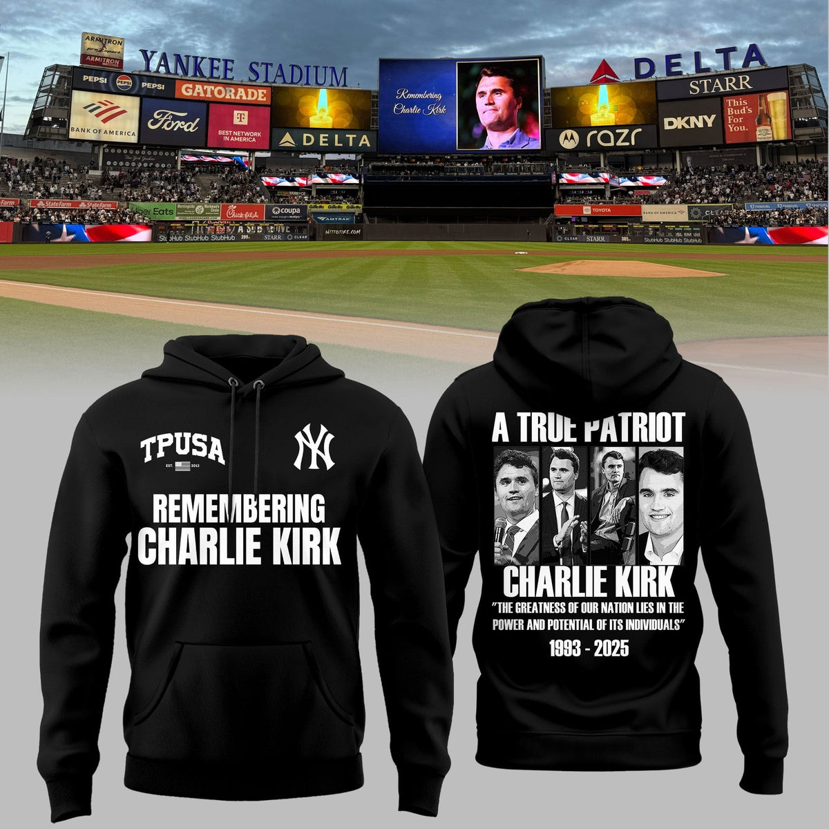 Remembering Charlie Kirk – New York Yankees Hoodie