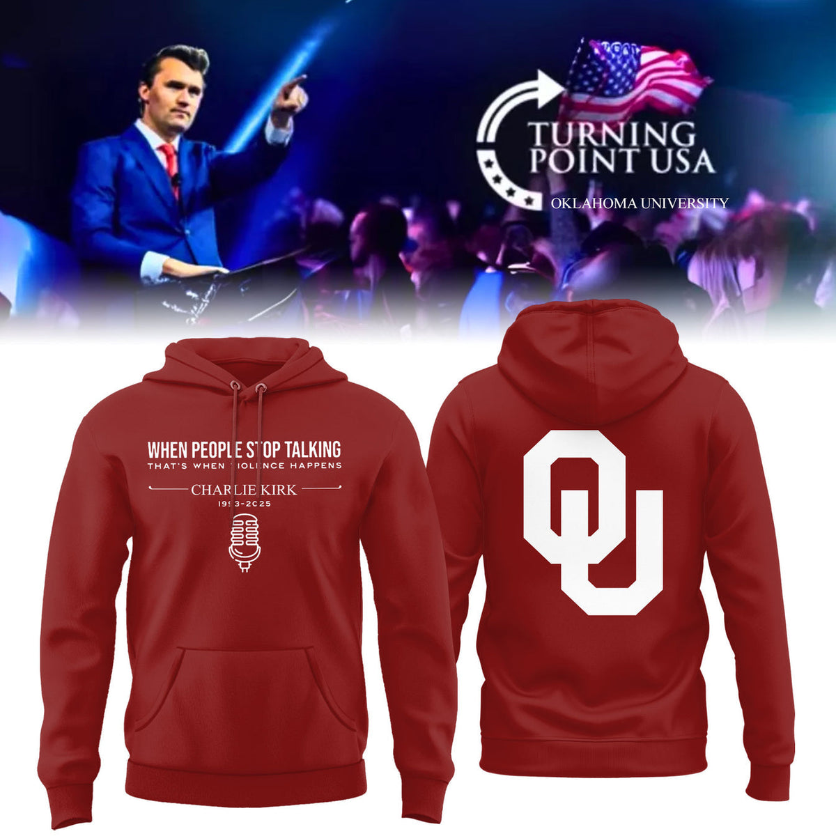 The University Of Oklahoma x Turning Point USA 2025 Hoodie