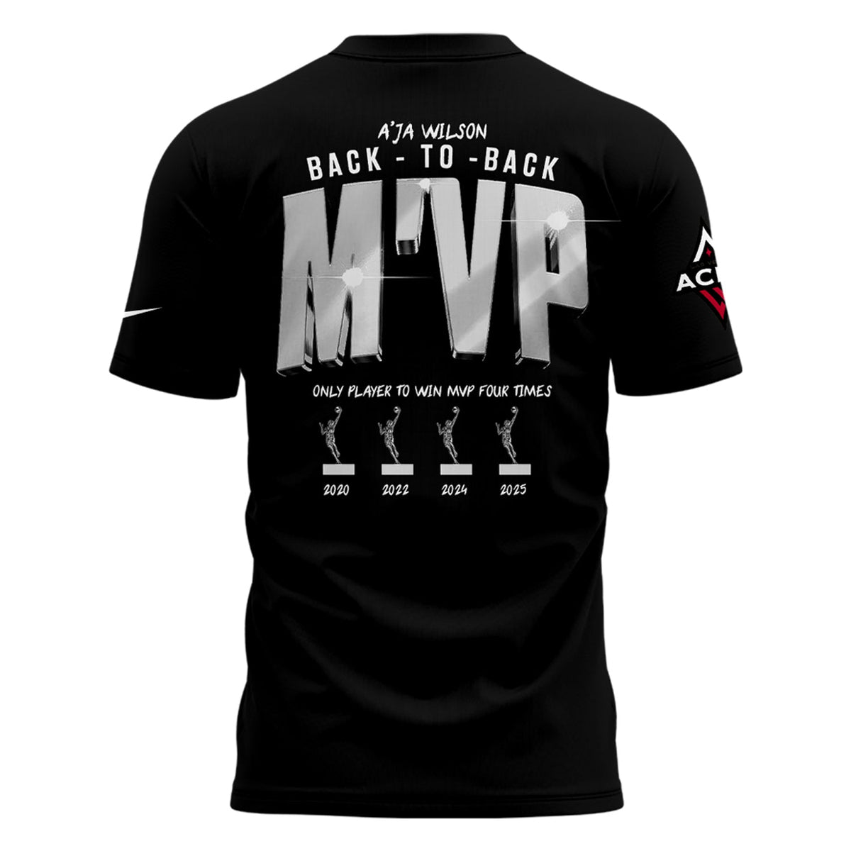 Unisex Las Vegas Aces A’ja Wilson Playa Society Black 2025 WNBA MVP T-Shirt