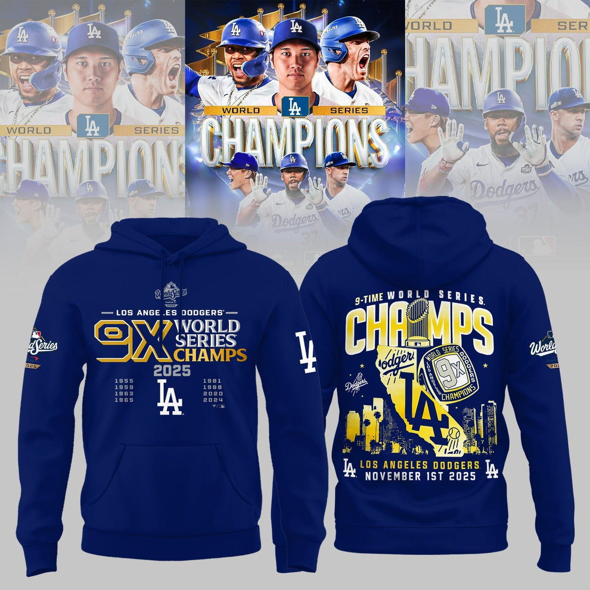 LA Dodgers – 2025 World Series Champions Limited Edition Combo Hoodie