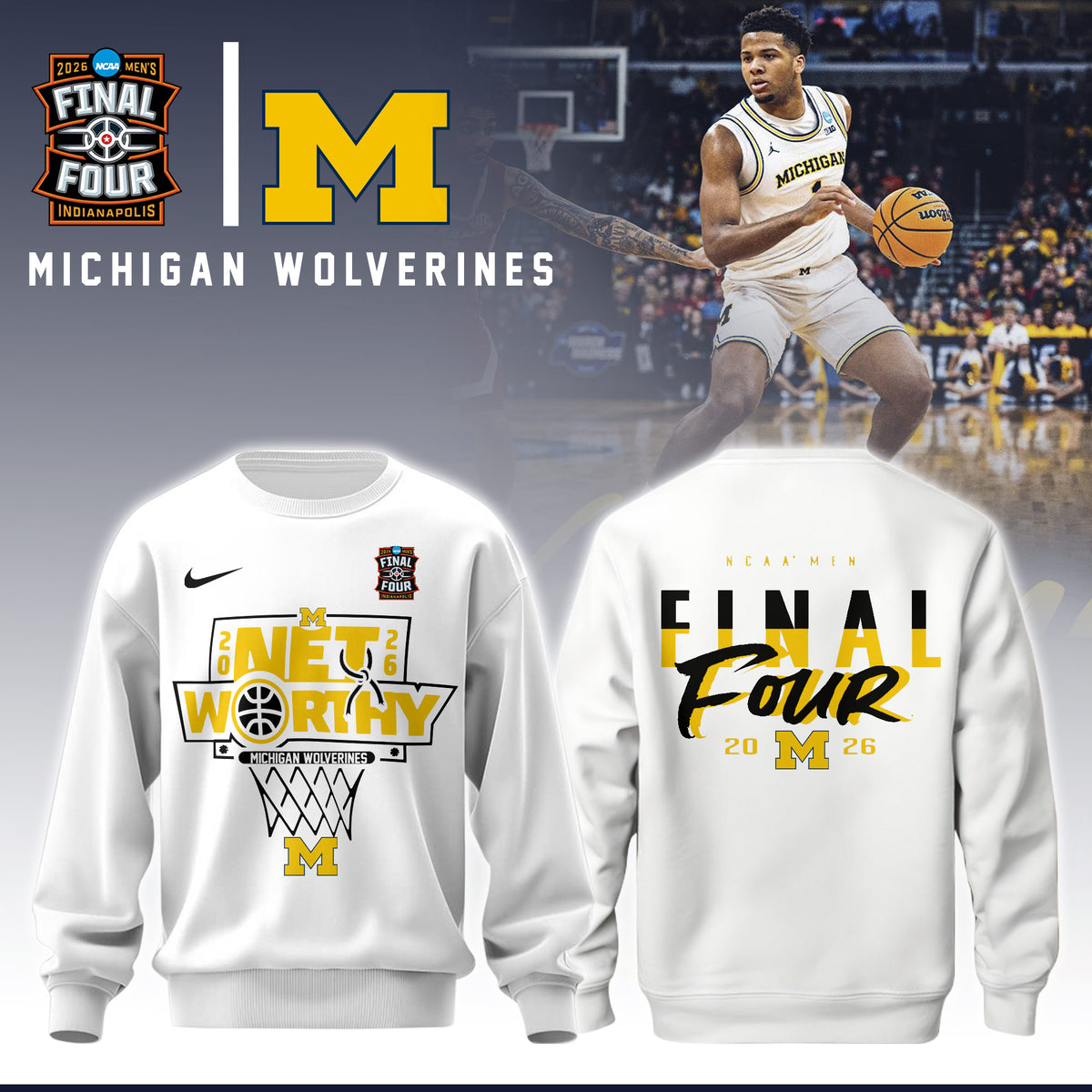 .MICH Men’s Basketball 2026 Five Four Sweatshirt Limited Edition
