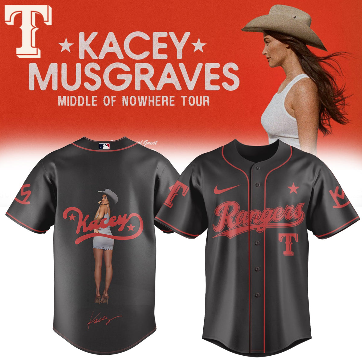 ,,Baseball X Kacey Musgraves Middle of Nowhere Tour Signed Jersey 2