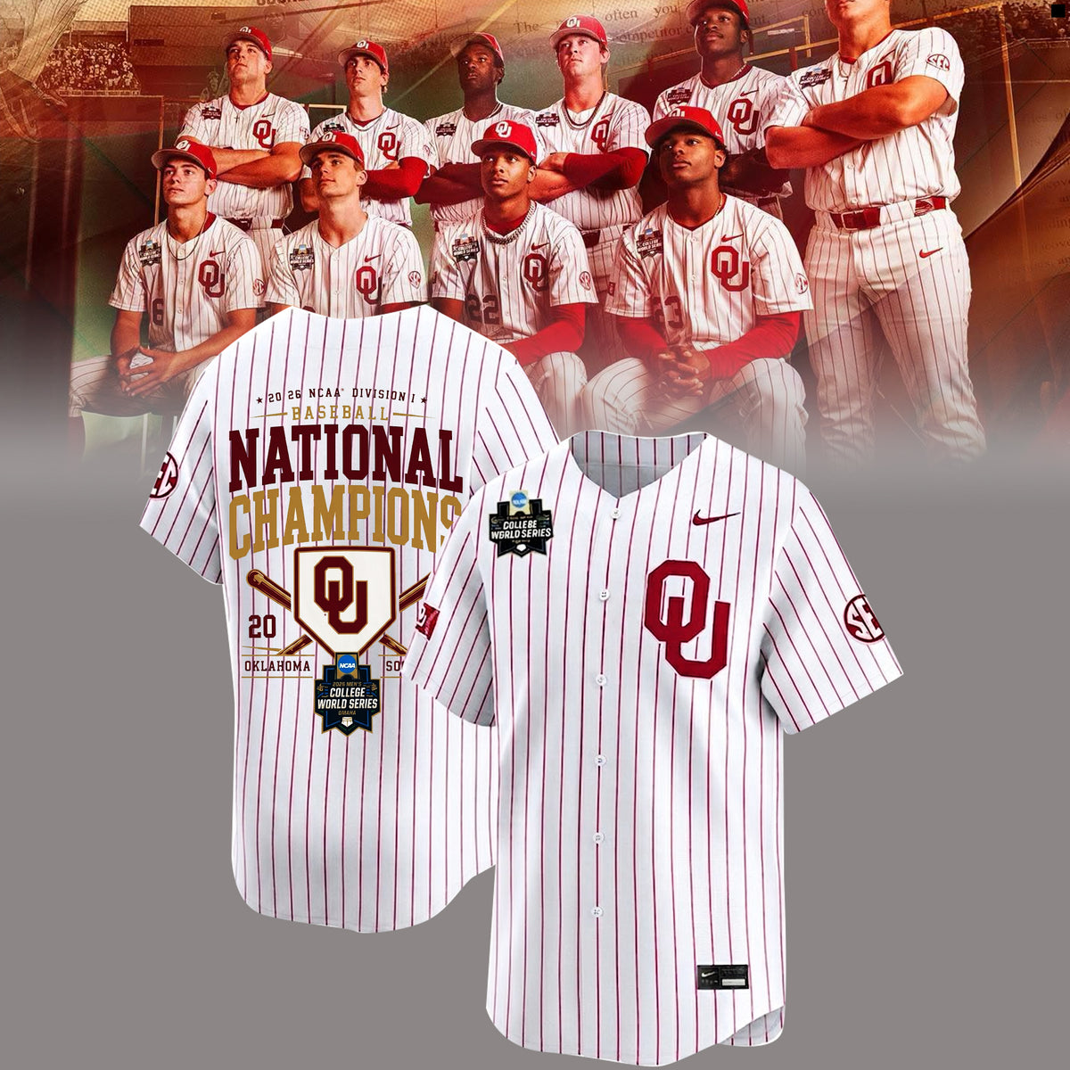 Limited Edition Oklahoma Baseball 2026 National Champions Baseball Jersey