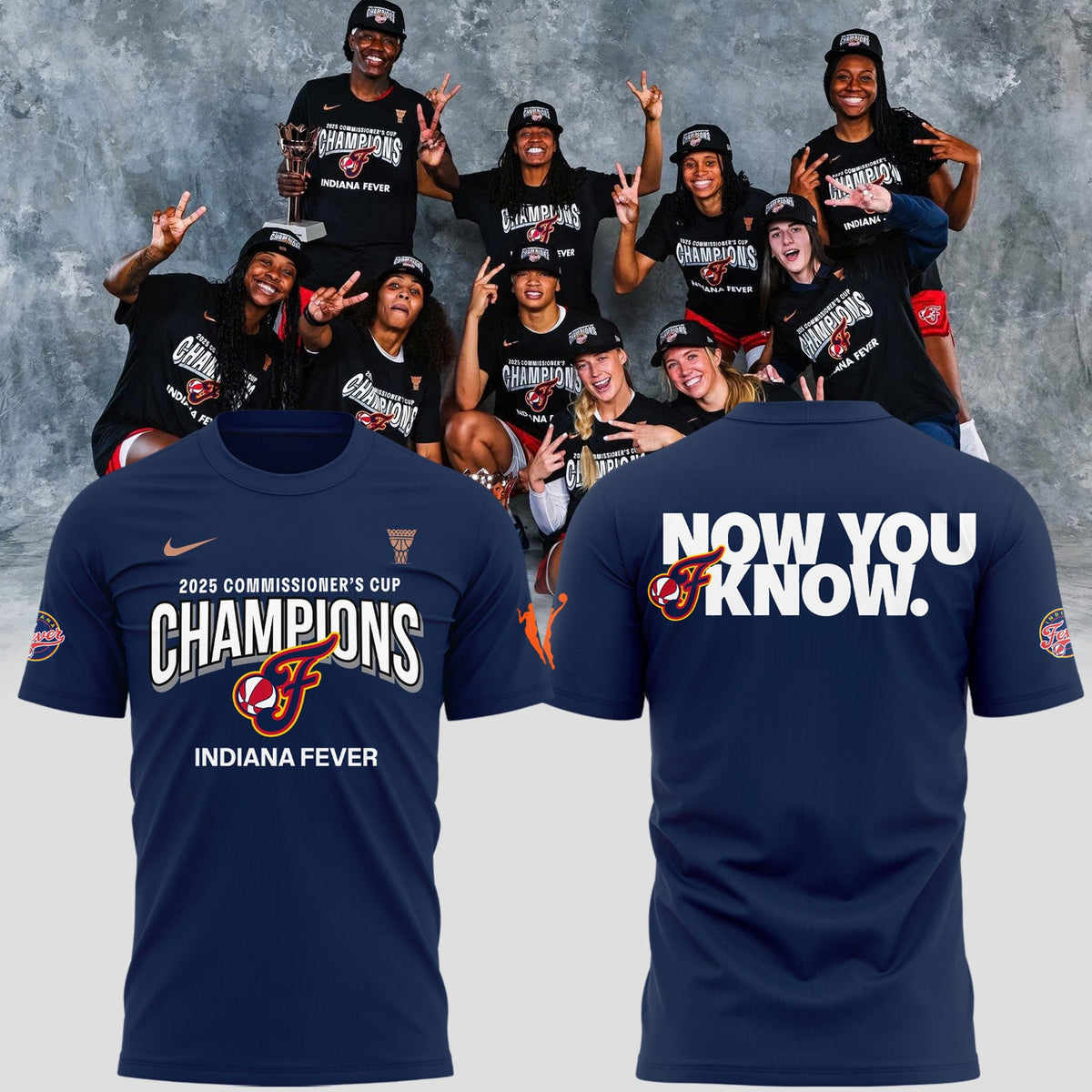 Indiana Fever 2025 WNBA Commissioner's Cup Champions T-Shirt