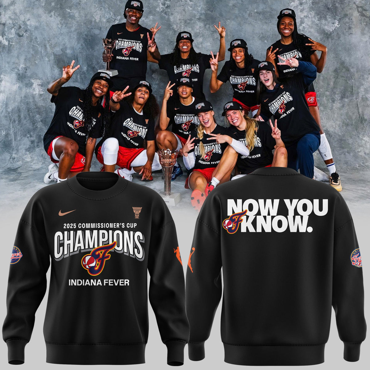 Indiana Fever 2025 WNBA Commissioner's Cup Champions SWEATSHIRT