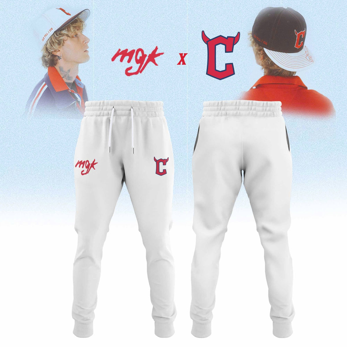 Cleveland Guardians x Mgk 2025 Limited Editions Baseball Hoodie White
