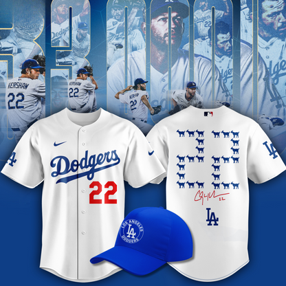 Clayton Kershaw Jersey 3000 Strikeout Club  - Los Angeles Dodgers White Baseball Jersey