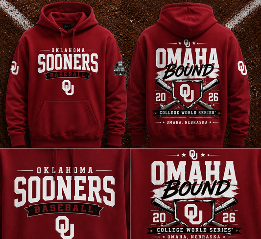Oklahoma Sooners Baseball 2026 Baseball Men’s College World Series OMAHA Hoodie