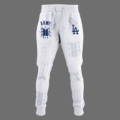 Army BTS x Los Angeles Dodgers Jersey White Special Version