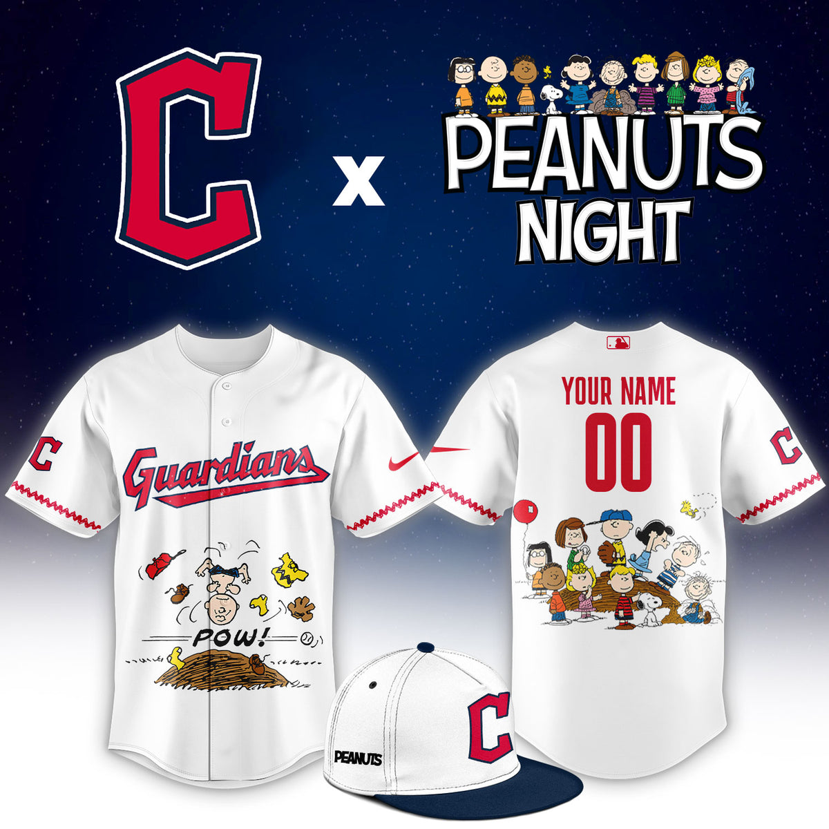 Baseball x Peanuts Night Limited Custom Jersey