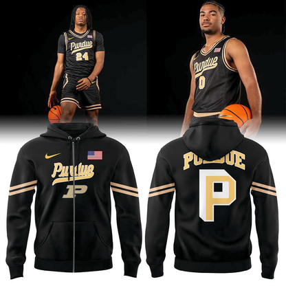 Purdue Basketball Night Mode Uniform 2025 Combo ZipHoodie