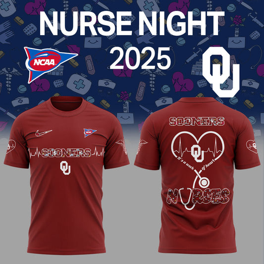 Oklahoma Soners Football NURSES NIGHT 2.0.2.5 Shirt