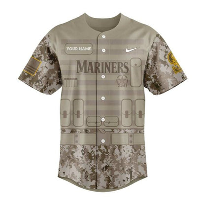 Seattle Mariners Military Appreciation 250th Annivesay Baseball Jersey - Salute to Service