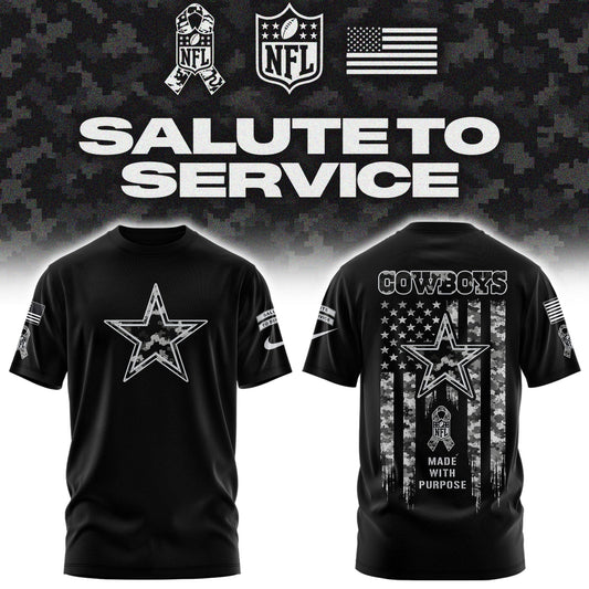 Limited Edition Dallas Cowboys Salute To Service “Made With Purpose” T-shirt