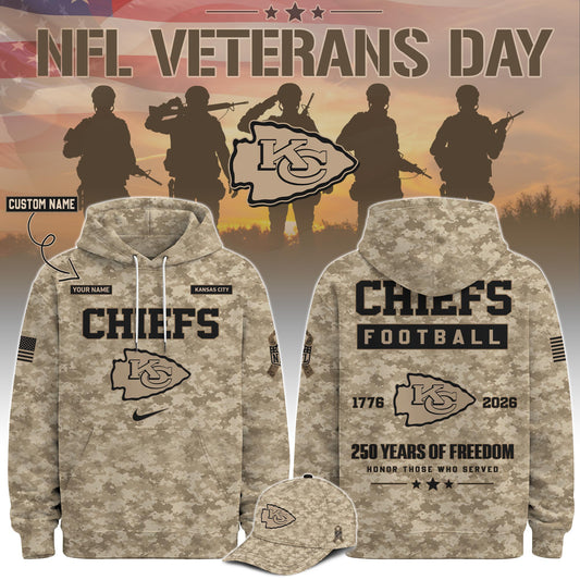 Limited Edition Kansas City Chiefs Veterans Day 2026 Hoodie