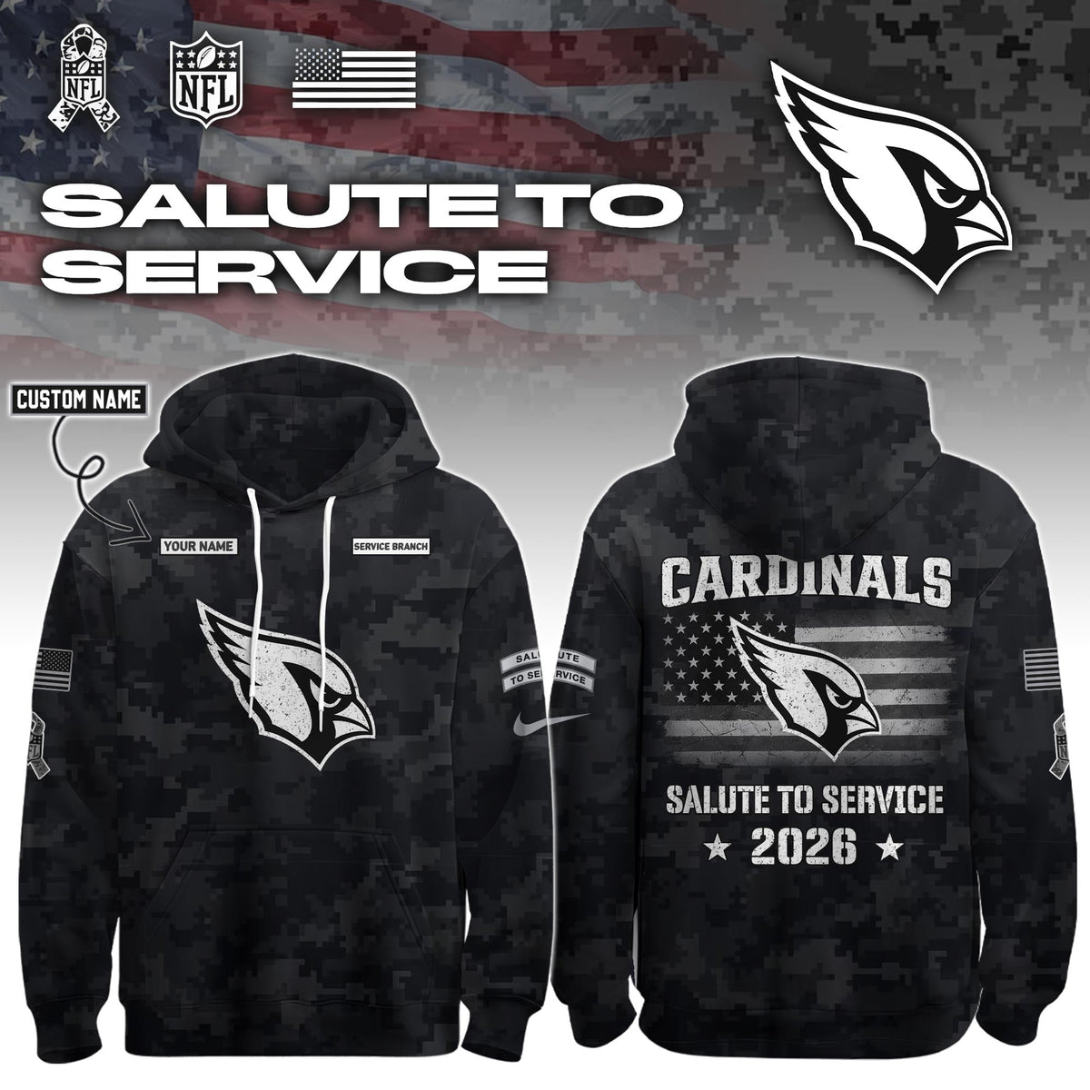 ARI 2026 Salute to Service Hoodie custom personalization and service branch Limited Edition + Selling Out Fast