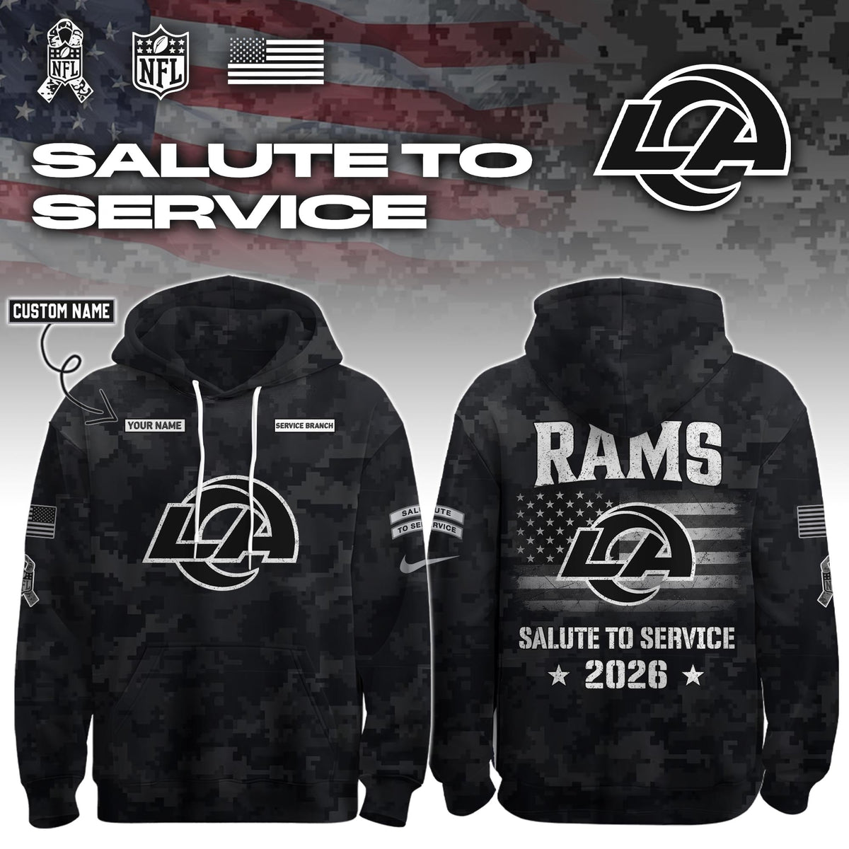 LAR 2026 Salute to Service Hoodie custom personalization and service branch Limited Edition + Selling Out Fast