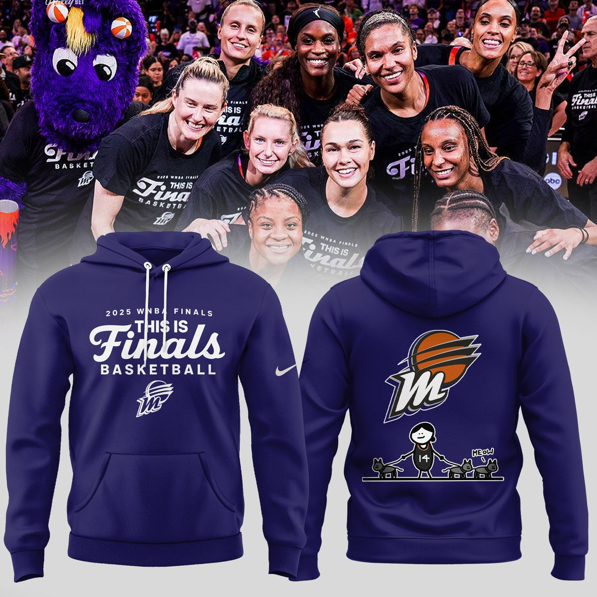 Phoenix Mercury 2025 Finals Hoodie Meow collections