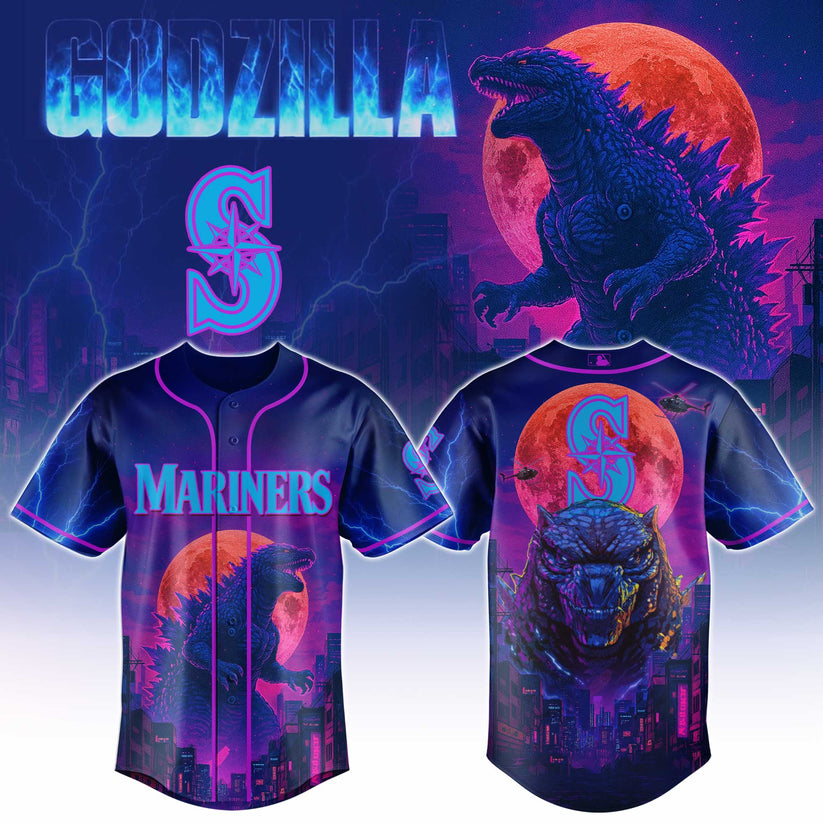 Seattle Mariners Special Godzilla Limited Edition Baseball Jersey