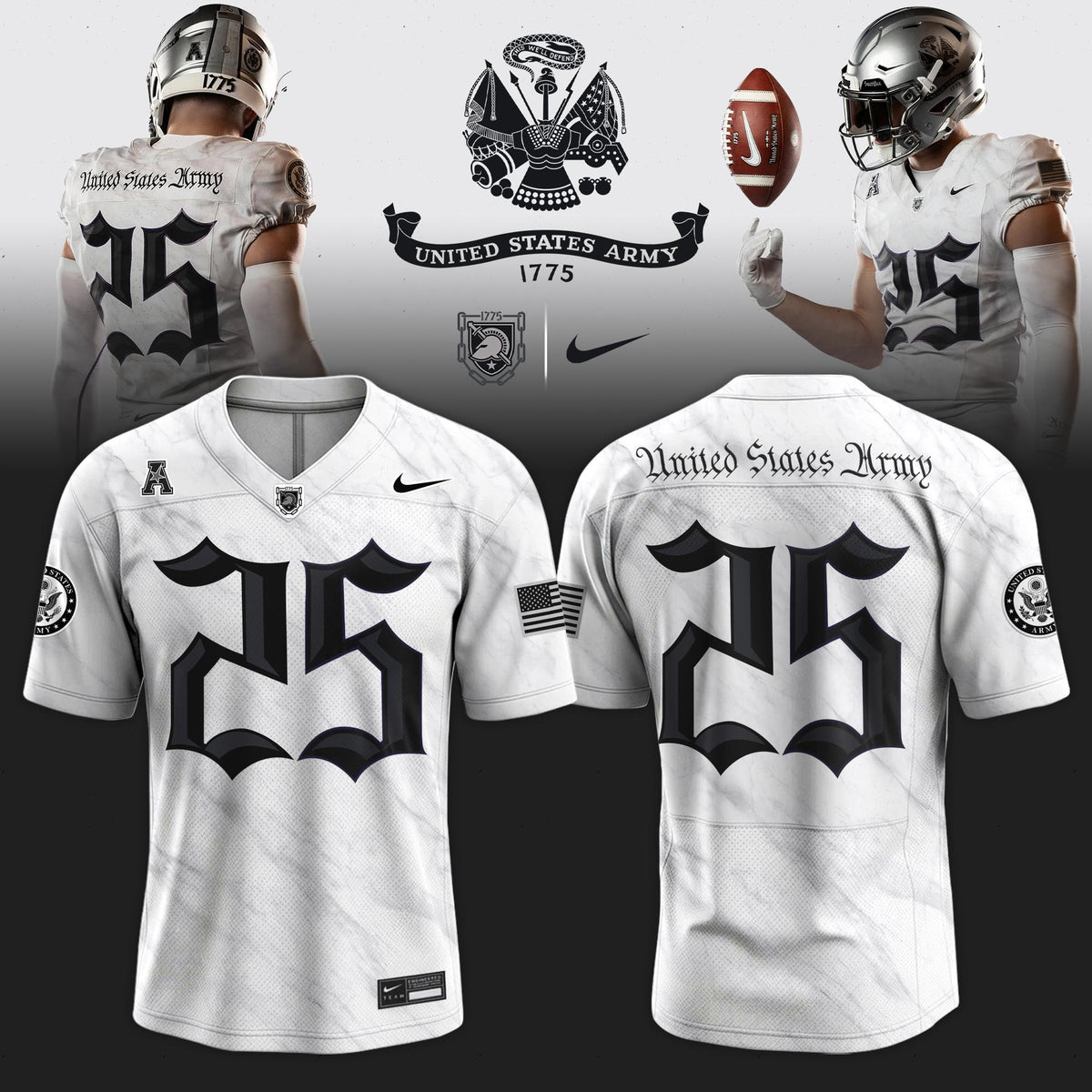 Army Football Jersey For The Army-Navy Game - New Released Uniform Edition Army’s 250 Years Jersey