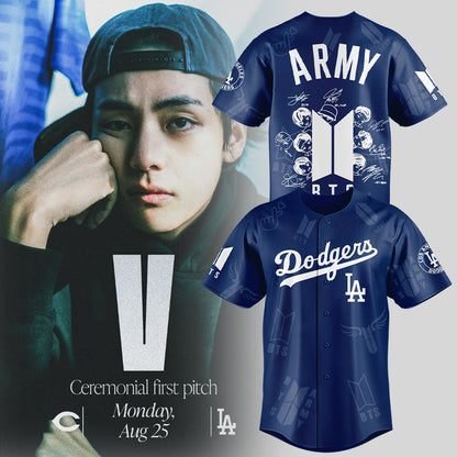 Army BTS x Los Angeles Dodgers Jersey Special Version