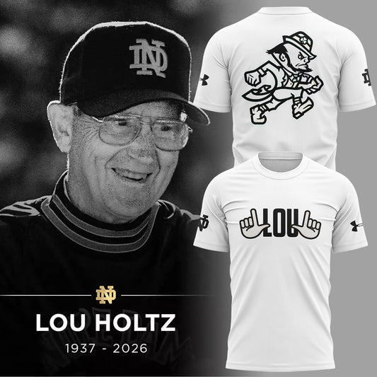 Limited Edition Irish FB Remembering the life and legacy of Lou Holtz 1937-2026 TShirt