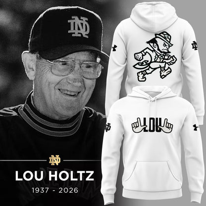 Limited Edition Irish FB Remembering the life and legacy of Lou Holtz 1937-2026 Hoodie