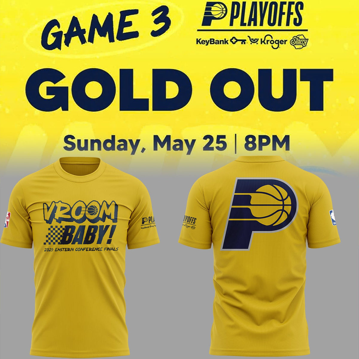 Indiana Pacers Vroom Baby 2025 T-Shirt