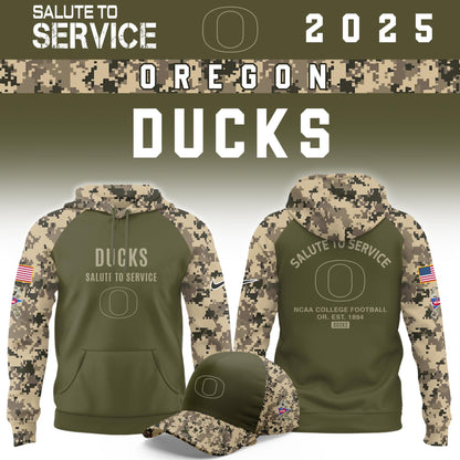 Oregon Ducks Salute To Service Limited Hoodie and Cap 2025 Collection