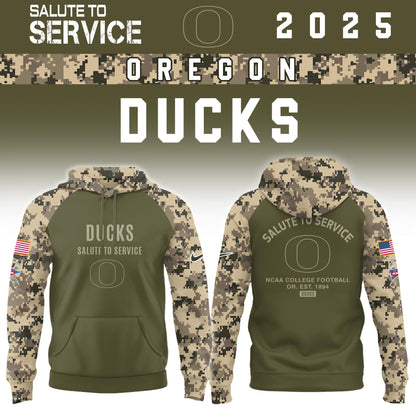 Oregon Ducks Salute To Service Limited Hoodie and Cap 2025 Collection