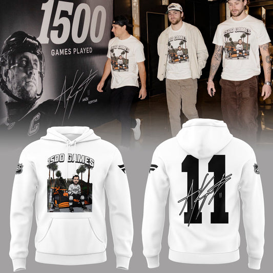 Limited Edition Anze Kopitar 1500 game play Hoodie-PA030626025