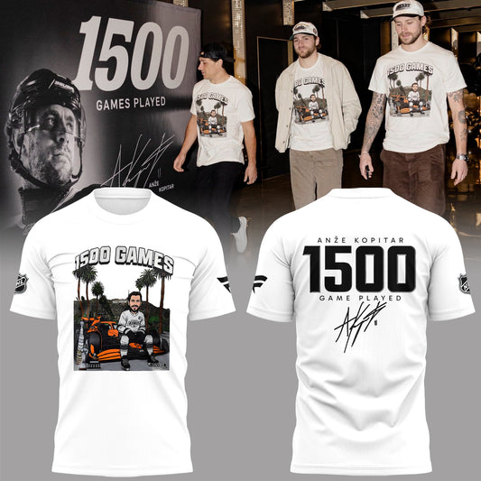 Limited Edition Anze Kopitar 1500 game play Tshirt-PA030626028