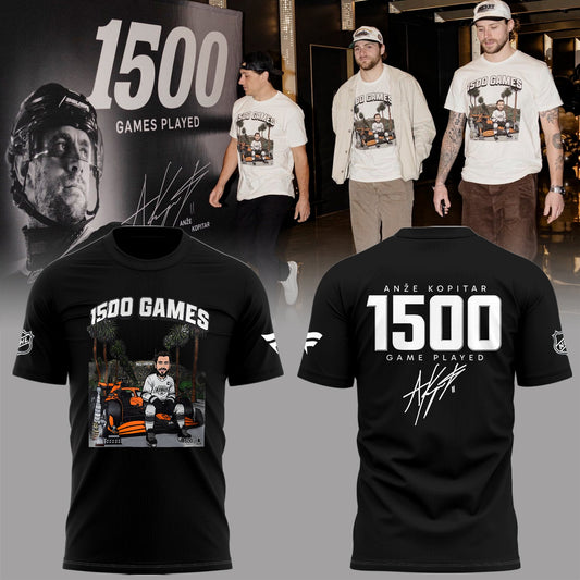 Limited Edition Anze Kopitar 1500 game play Tshirt-PA030626032